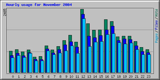 Hourly usage for November 2004