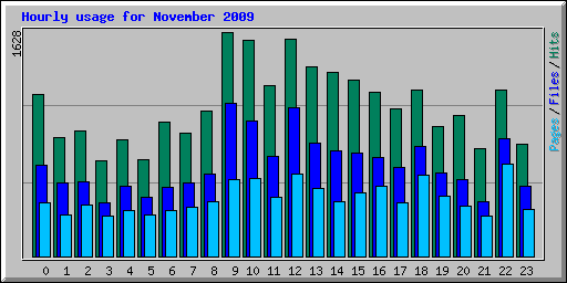 Hourly usage for November 2009